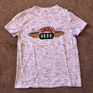 White&Grey-lined FRIENDS Central Perk T-Shirt